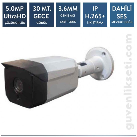 Techvision TC-8536N 5mp Ip Poe Metal Bullet Kamera (30mt Ir)